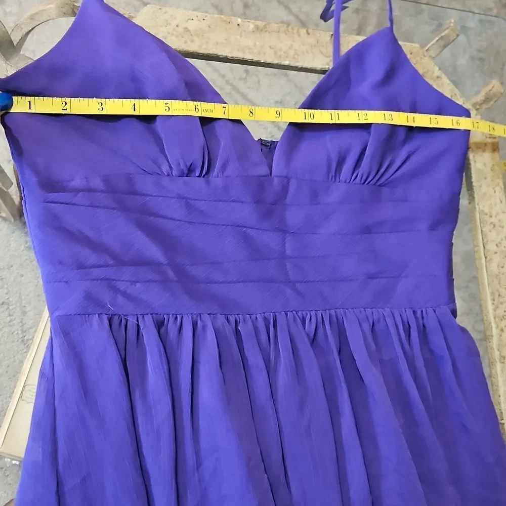 NWT David's Bridal Regency Purple V-Neck Chiffon Cocktail Dress | Size 8 - Picture 10 of 11